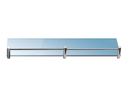 Полица за баня, стъклена, правоъгълна, 50 cm, матирана с борд