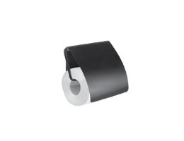 Държач за тоалетна хартия с капак, черен мат