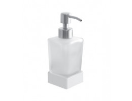 Дозатор за течен сапун - стоящ, бял мат