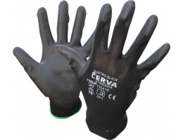 Работни ръкавици от плетено безшевно трико, топени в полиуретан BUNTING BLACK