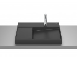 Умивалник за монтаж върху плот с отвор за смесител Horizon, 600 x 420 x 80cm, matt black