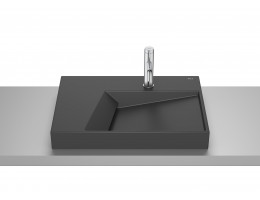 Умивалник за монтаж върху плот с отвор за смесител Horizon-G, 600 x 420 x 80mm, matt black