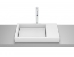 Умивалник за монтаж върху плот, без отвор за смесител, Horizon-S, 600 x 380 x 80mm, matt white