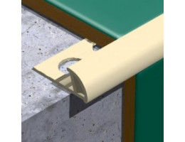 Външна лайстна за плочки от PVC, 10mm / 2.5m - кремава