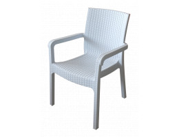 Стол Markiz PVC, ратан, бял, 57x57x87 cm HK-700