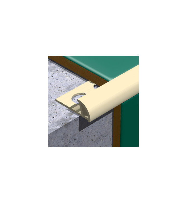 Външна лайстна за плочки от PVC, 8mm / 2.5m - цвят кафяв